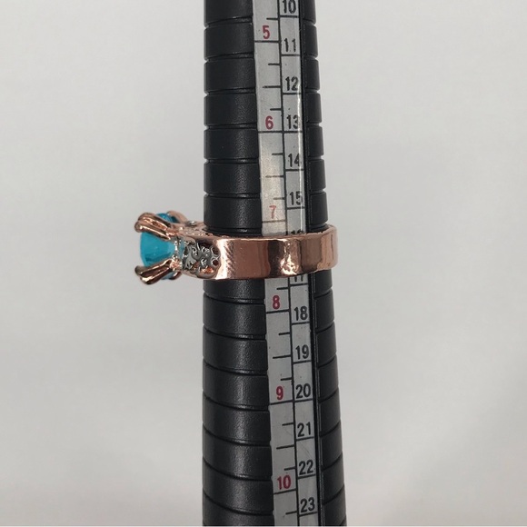 Mixed Metal Solitaire Ring with Blue Stone - Picture 11 of 11